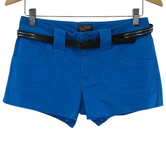 BeBop Bright Blue Utility Shorts with Braided Belt Size 5 - Picture 1 of 6
